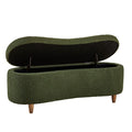 Boucle Flip Top Storage Bench Green See Below Green Wood