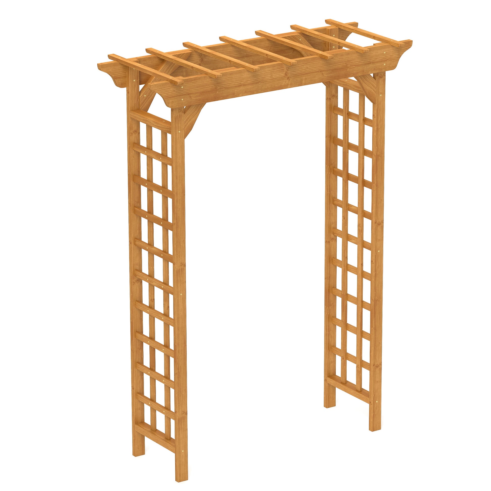 Wooden Arbor, Wedding Arch For Ceremony, Wood Trellis For Plant Climbing, Christmas Decor Pergola For Garden Backyard Yellow Solid Wood