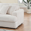 79.3Nch Corduroy Sofa With 4 Matching Toss Pillows Sleek Design Spacious And Comfortable 3 Seater Couch For Modern Living Room,White White Corduroy 3 Seat