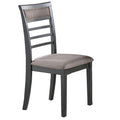 5 Piece Wooden Dining Table And Horizontal Slatted Back Chairs,Antique Gray Gray Wood