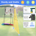 Indoor Outdoor Metal Swing Set With Safety Belt For Backyard Multicolor Steel