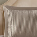 7 Piece Polyester Charmeuse Comforter Set Taupe King King Taupe Polyester