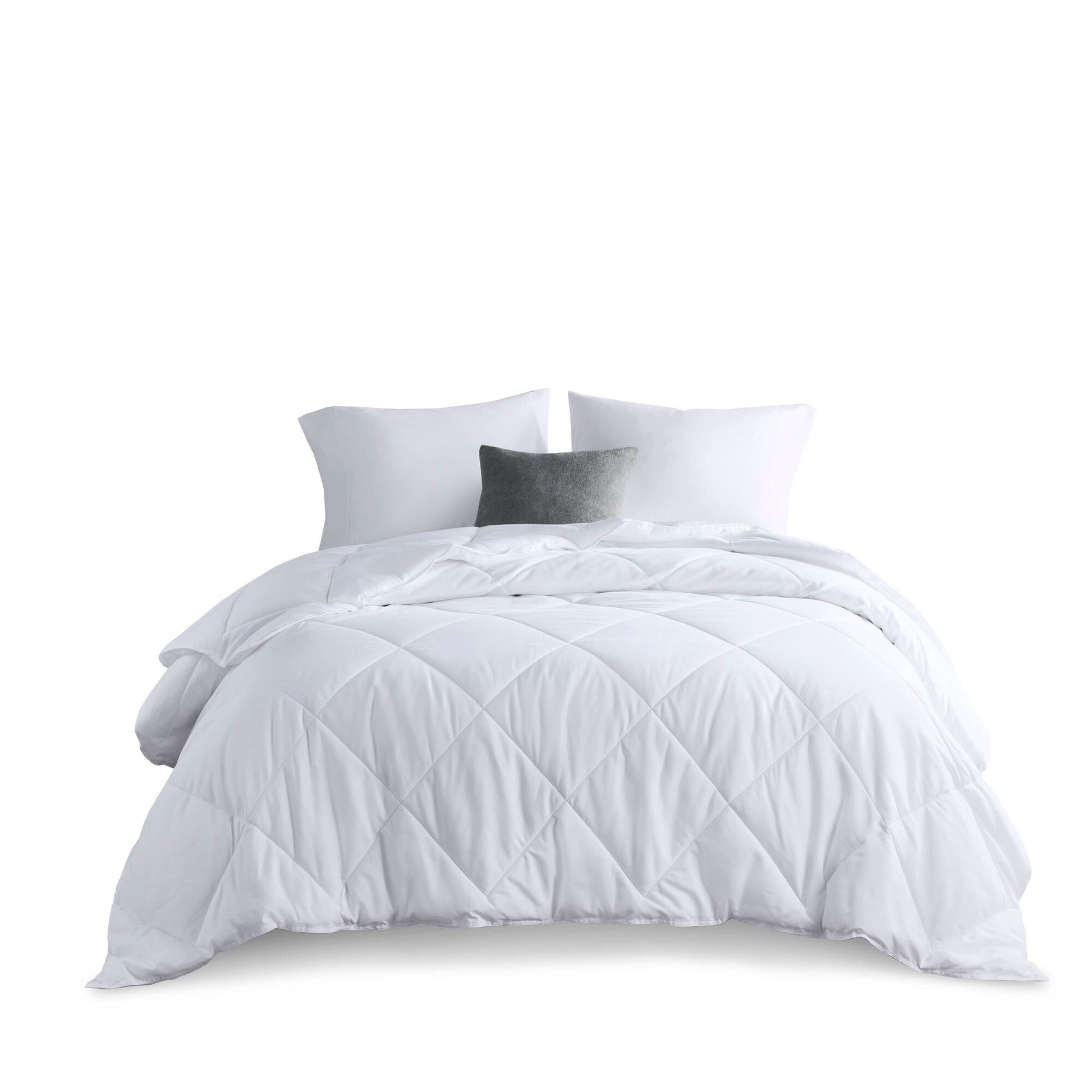 Oversized Down Alternative Comforter White Full Queen White Nylon