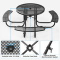 Round Outdoor Steel Picnic Table 46