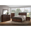 Walnut Queen Bed Box Spring Required Queen Walnut Wood Brown Panel Wood