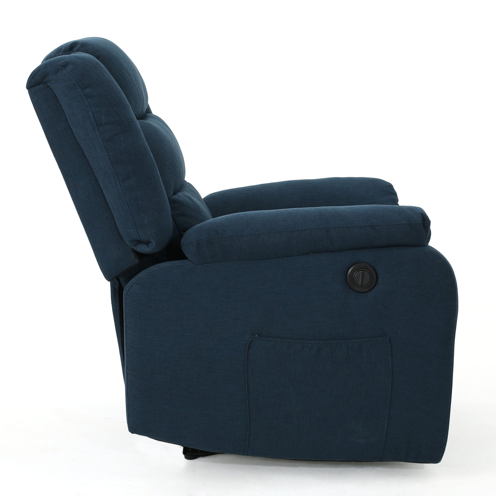 35.04" Wide Power Standard Recliner Navy Blue Fabric