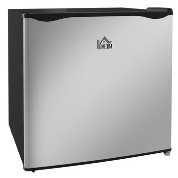 Homcom Mini Freezer Countertop, 1.1 Cu.Ft Compact Upright Freezer With Removable Shelves, Reversible Door For Home, Dorm, Apartment And Office, Silver Silver Steel