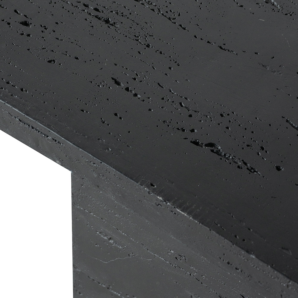 35.5X14X35.5" Black Square Coffee Table With Pedestal Base Black Primary Living Space Contemporary,Industrial,Minimalist,Modern,Ultra Modern Magnesium Oxide