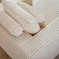 62.5 Inch Corduroy Sponge Sofa Lounge Chair,No Assembly Required,Fluffy Modern Sleeper Chair For Indoor Living Room Bedroom Beige Foam Corduroy 1 Seat