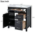 30 Inch Black Bathroom Vanity With Ceramic Sink And Large Storage Ideal Choice For Small Bathrooms Black Bathroom Solid Wood Mdf