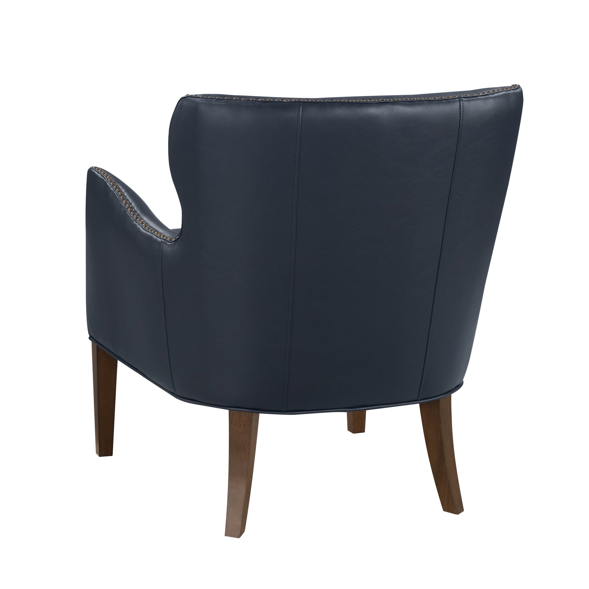 Daniela Midnight Blue High Leg Slope Arm Chair Blue Foam Faux Leather