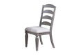 Light Grey Contemporary Style Side Chairs Set Of 2Pc Wooden Frame Ladder Back Design Dining Room Furniture Light Grey Dining Room Foam Classic,Contemporary,Modern Dining Chairs Rubberwood Ladder