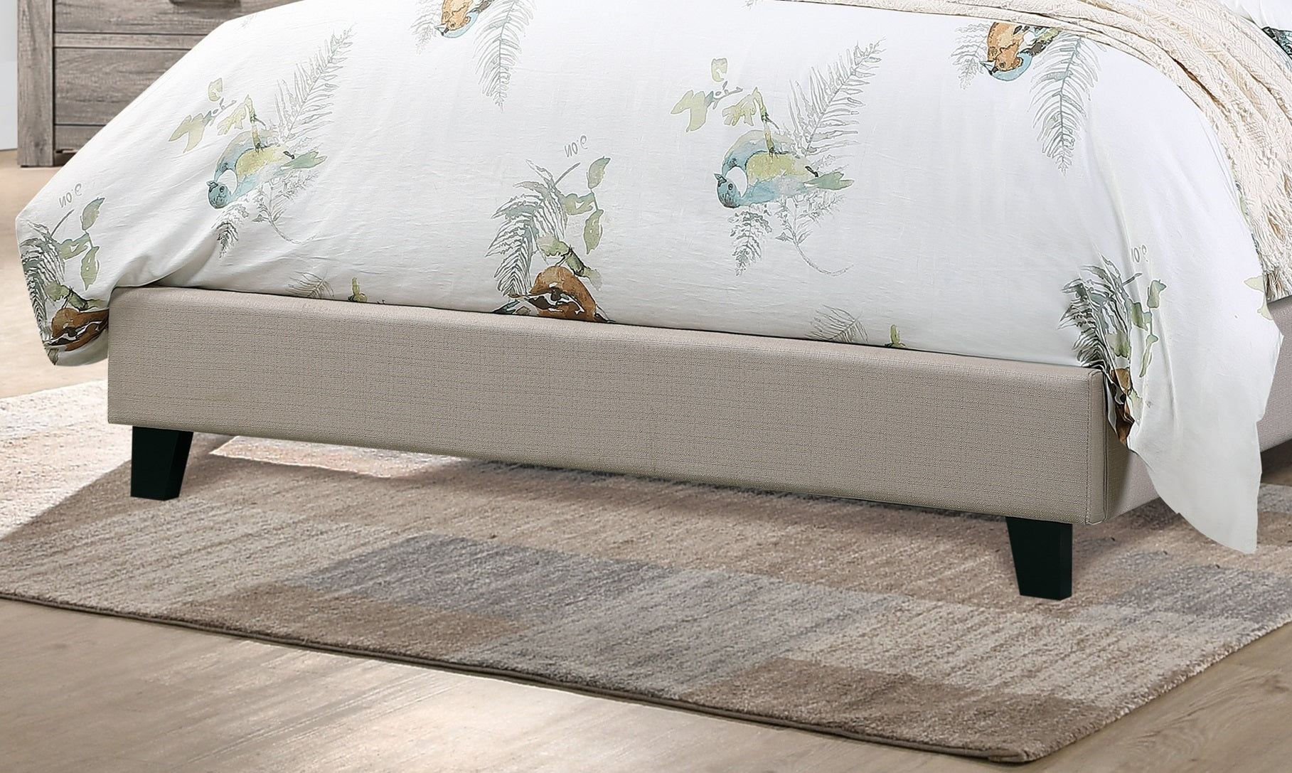 Contemporary 1Pc Full Size Bed Adjustable Hb Light Brown Polyfiber Tufted Upholstered Wooden Bedframe Bedroom Furniture Box Spring Not Required Full Light Brown Espresso Wood Bedroom