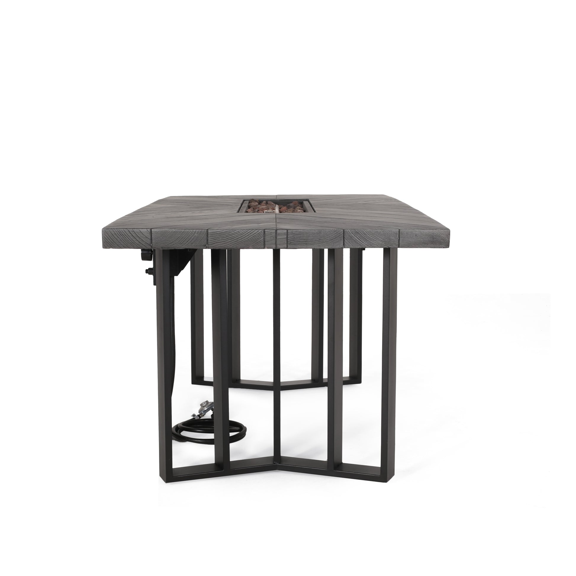 Jett Dining Fire Table Top 40,000Btu Tank Outside Grey Magnesium Oxide