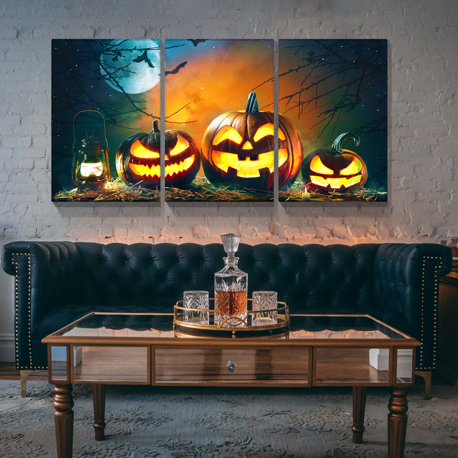 3 Piece Drop Ping Canvas Wall Art Halloween Decorations Framed Halloween Wall Art Modern Home Wall Decor Stretched And Framed Ready To Hang 1216Inch Thickness 1.5Inch Multicolor Modern Canvas