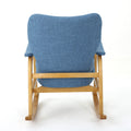 Mid Century Fabric Rocking Chair Blue Fabric