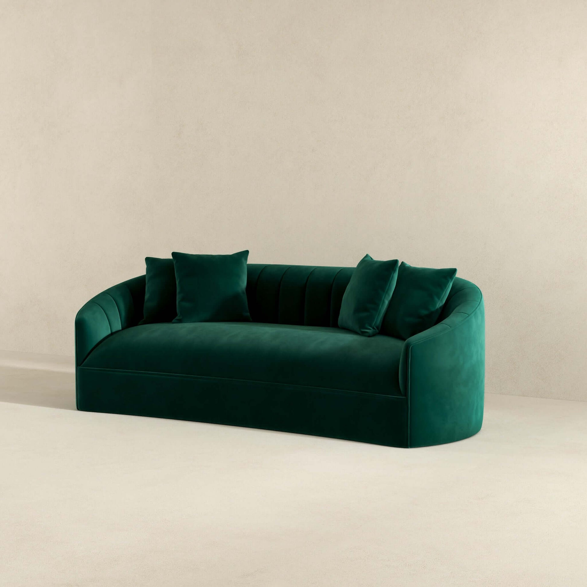 Kante Green Velvet Sofa Dark Green Velvet Wood Primary Living Space Mid Century Modern Foam Solid Wood,Velvet 3 Seat