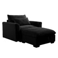 Black Corduroy Sofa Couch, Modular Couch With Storage Ottoman, Couch Deep Seat Couches For Modern Living Room Apartment Office Black Corduroy 1 Seat