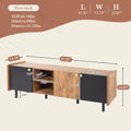Mid Century Tv Stand With 3 Cabinets, Media Console Table For Tvs Up To 70'', Entertainment Center With Storage For Living Room, Bedroom, Home Theatre Black Brown Primary Living Space 60 69 Inches