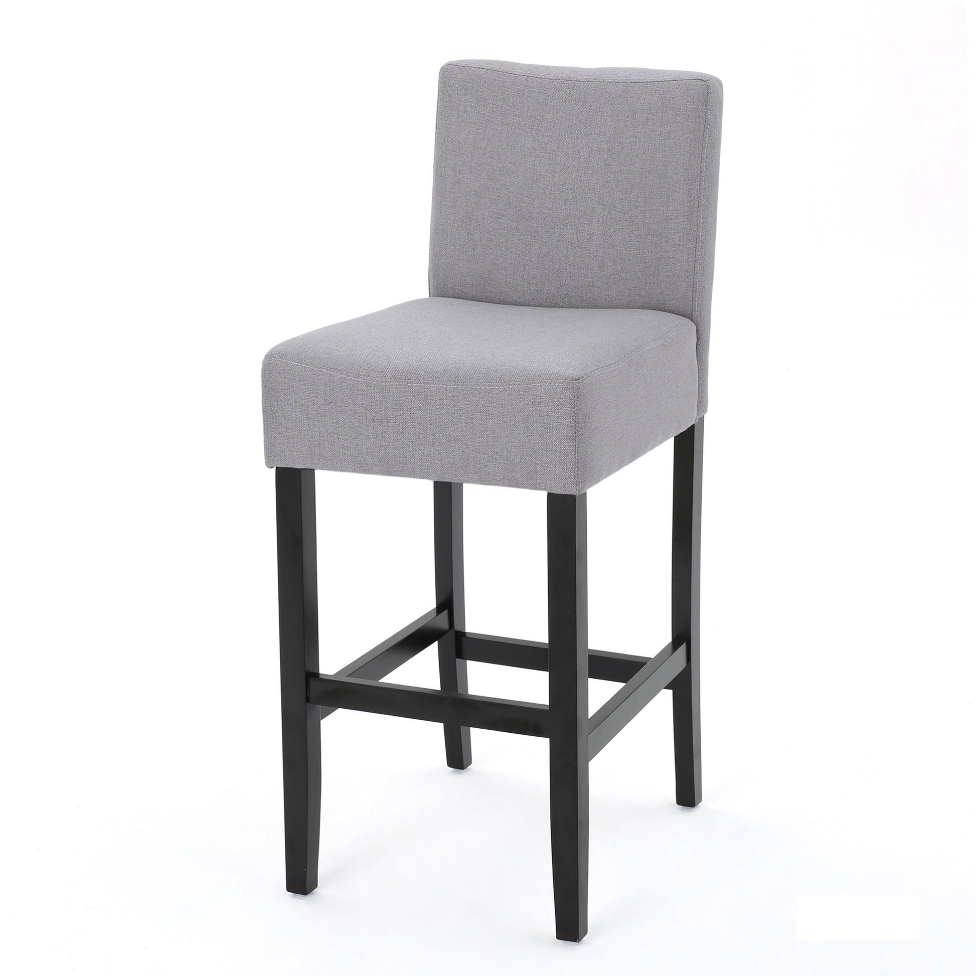 30 Inch Fabric Barstool With Solid Wood Frame Set Of 2 Light Grey Set Of 2 Fabric