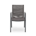 Outdoor Modern Aluminum Dining Chair With Rope Seat Set Of 2 , Gray And Dark Gray Dark Grey Aluminium