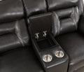 2Pc Power Reclining Sofa Set Modern Design Living Room Furniture Sofa And Loveseat With Center Console Dark Grayfaux Leather Upholstery Usb Ports Contemporary Home Dark Gray,Light Gray Faux Leather Wood Primary Living Space Contemporary,Modern,Ultra