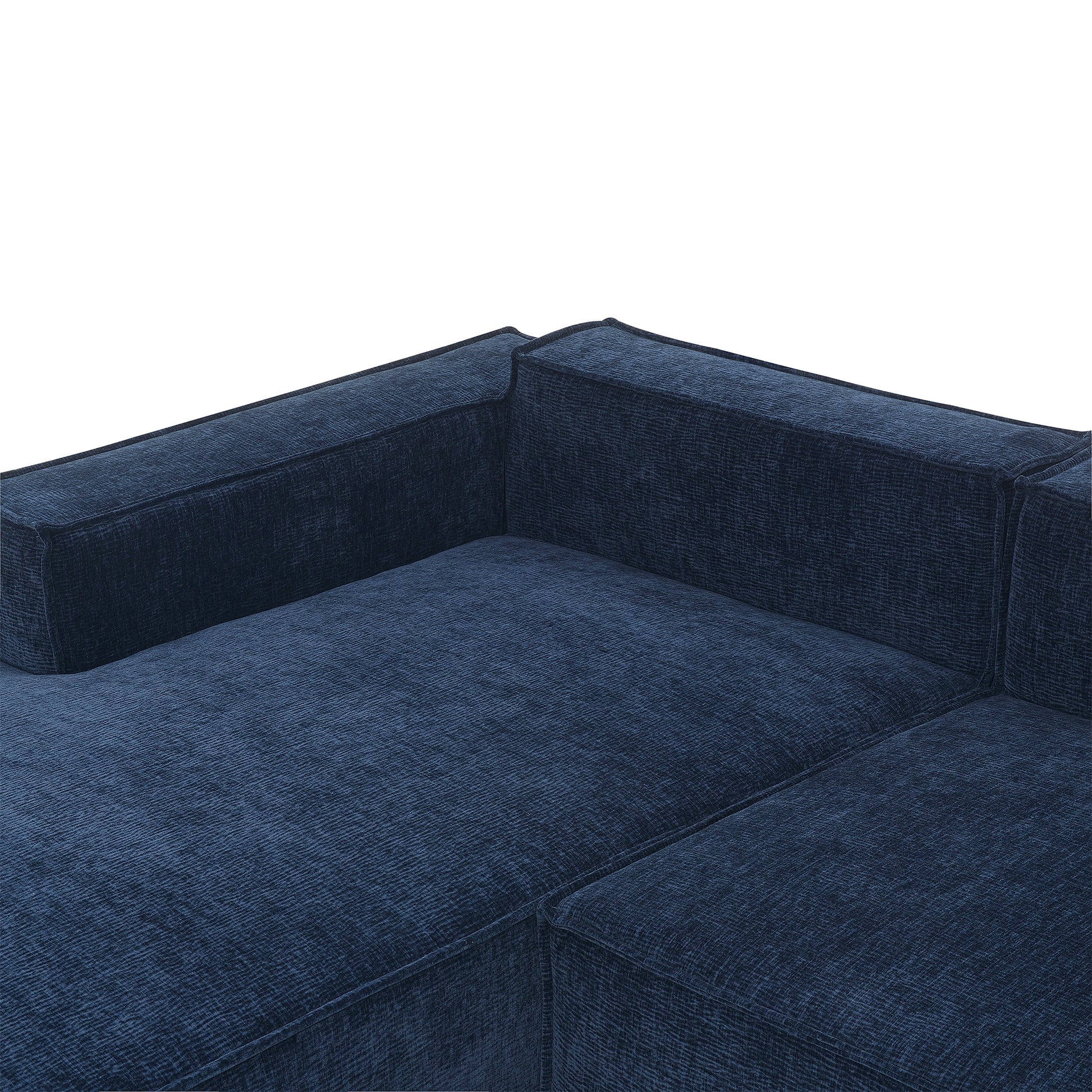 111.5*72"Minimalist Style Modular Sectional Sofa,Wrinkle Resistant Chenille Couch Set,L Shaped Sleeper Sofa Bed For Living Room,2 Pic Free Combination,No Assembly Require,3 Colors Dark Blue Chenille 4 Seat