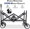 Collapsible Heavy Duty Beach Wagon Cart Outdoor Folding Utility Camping Garden Beach Cart With Universal Wheels Adjustable Handle Shopping Blue Garden & Outdoor Abs Rubber Steel Q235