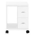 Office, File Cabinet, Printer Cart, Rolling File Cabinet, Mobile, Storage, Work, White Laminate, Contemporary, Modern White Particle Board