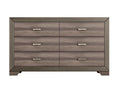 Antique Brown Gray Six Drawer Dresser Brown Gray Solid Wood Mdf