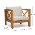 Brava Club Chair Teak Wood Waterproof Fabric