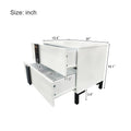 Modern High Gloss 3 Piece Bedroom Set Floating Bed Frame Queen Size Platform Bed With Led Light & 2 Nightstands, White Box Spring Not Required Queen White Wood 3 Piece Set Solid Wood Mdf