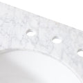 61'' Bathroom Vanity With Marble Top & Double Ceramic Sinks, 4 Drawers, Open Shelf, White White Plywood