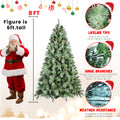 9Ft Scotch Pine Christmas Tree, Premium Frosted Pre Decorated Artificial Holiday Decor W 2,518 Branch Tips, Xmas Trees For Holiday Party Decoration Green Polyvinyl Chloride