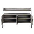Samiya Gray Oak & Black Finish Tv Stand Gray 40 49 Inches Synthetic Wood