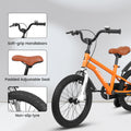 A14114 Kids Bike 14 Inch For Boys & Girls With Training Wheels, Freestyle Kids' Bicycle With Fender. Orange Steel