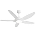 48 Inch Ceiling Fan With Dimmable Led Light And Remote Control, 5 Abs Blades Dc Motor White White Abs