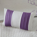 6 Piece Printed Cotton Quilt Set With Throw Pillows Taupe Grey Purple King Cal King King Purple Cotton
