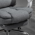 Vinsetto Executive Office Chair With Footrest, Linen Fabric Computer Chair Dark Grey Polyester