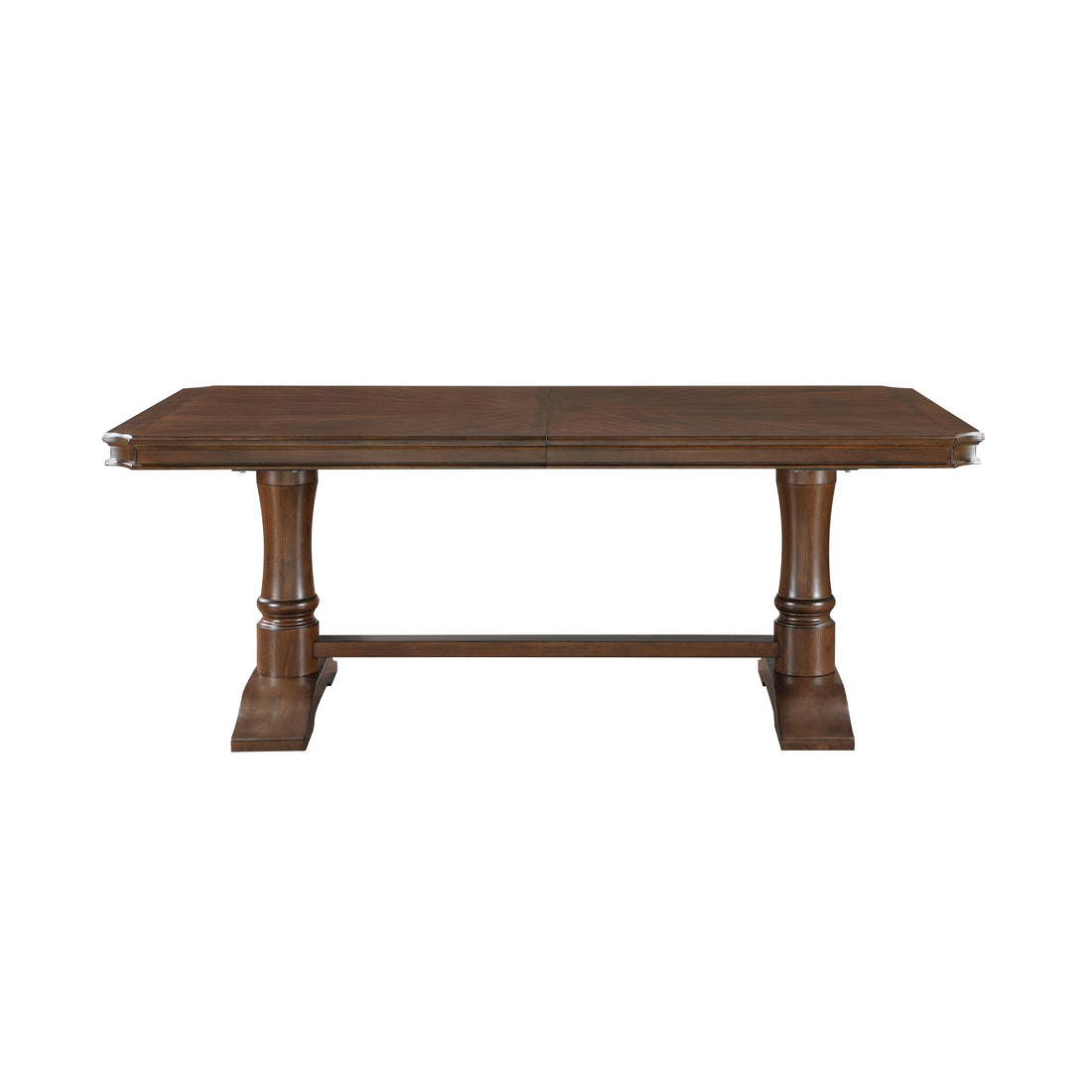 Formal Traditional Design 8 Seater Dining Table With Self Storing Leaf Cherry Finish Wooden Dining Furniture 1Pc Cherry Seats 8 Dining Room Kitchen & Dining Tables Rectangular Wood Trestle