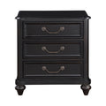 Charcoal Brown Finish Traditional Bedroom Furniture 1Pc Nightstand Of 3 Drawers Antique Handles Classic Design Bedside Table Brown Mix 3 Drawers Bedroom Classic,Traditional Wood