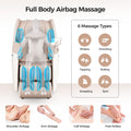 Bosscare Sl Zero Gravity Massage Full Body Chair With Voice Control Shiatsu Recline Beige Beige Gold Leather Leather