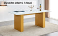 Large Modern Rectangular Table With 0.4 Inch Patterned Tabletop And Large Mdf Table Legs, Suitable For Kitchen, Dining Room, And Living Room 71 