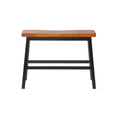 Pomeroy S 4 Caf Table Bench Set Walnut Black Rubber Wood