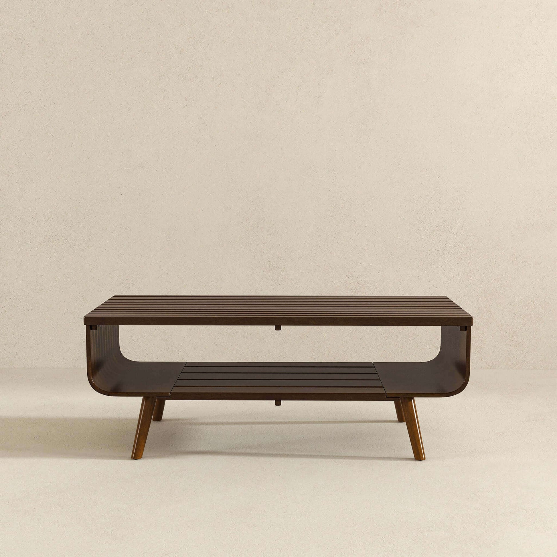 Alice Coffee Table Walnut Brown Leather
