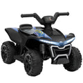 Qaba Kids Atv Quad, 6V Ride On Toy With 1.6Mph Max Speed, Rechargeable Battery, 4 Wheeler Battery Powered With Lights, Forward & Reverse For Toddlers, Black Black Polypropylene
