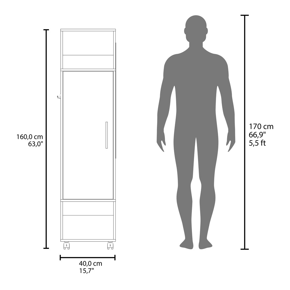 Wardrobe Boston, Bedroom, White White Engineered Wood