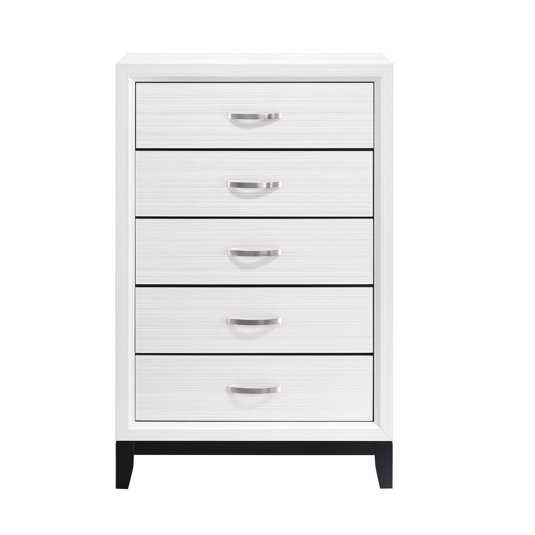 Modern Contemporary White Finish Storage Chest Of 5X Drawers 1Pc Wooden Bedroom Furniture White Wood