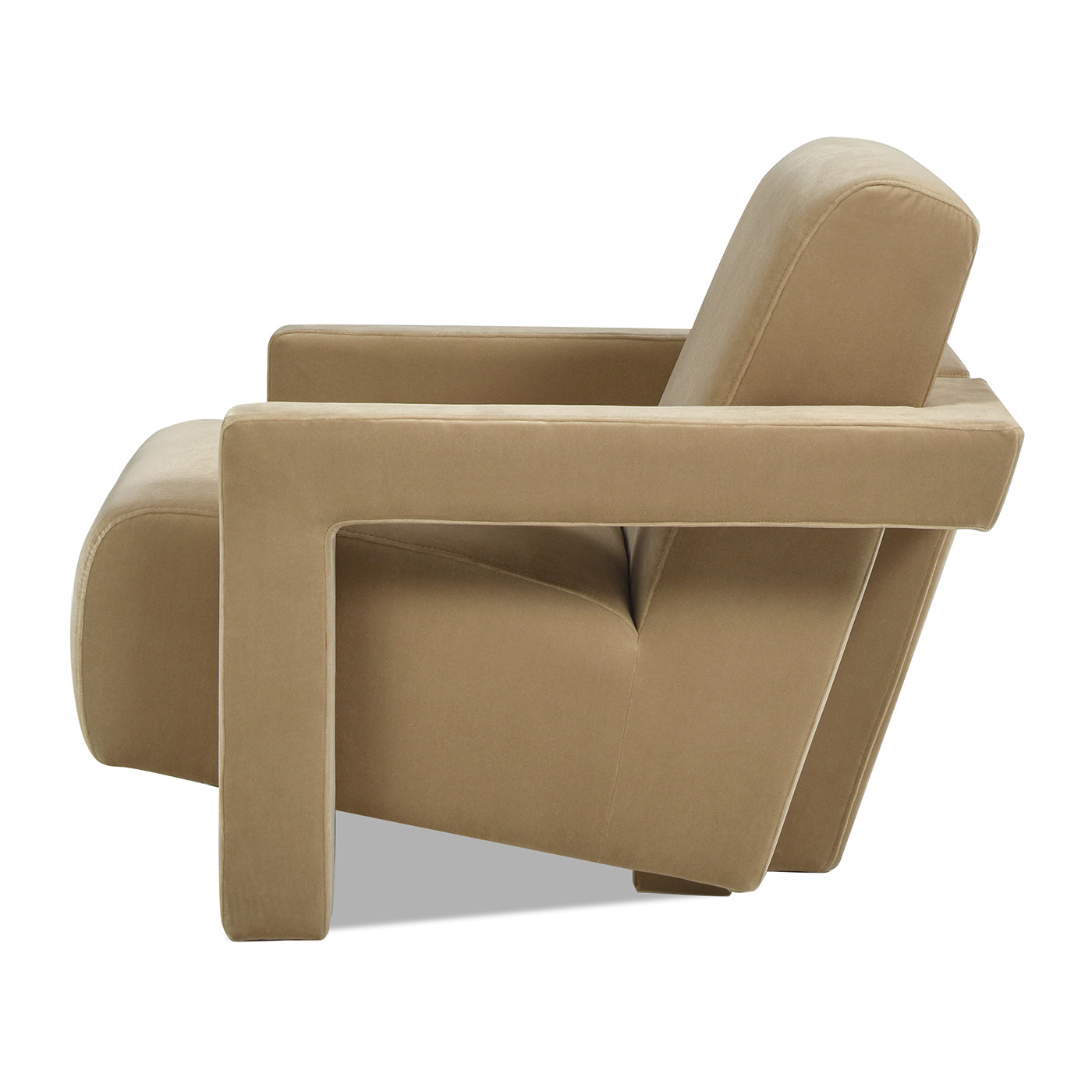 Ethan 28.5" Fully Upholstered Accent Arm Chair, Camel Brown Beige Performance Velvet Beige Foam Velvet