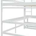 Full Loft Bed With Built In Desk, Ladder Platform, Ladders, Guardrails,White Full White Bedroom American Design Pine